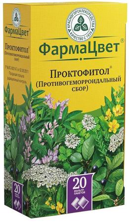 Фото Сбор Проктофитол (Противогеморроидальный), пакетики 2 г, 20 шт.