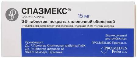 Фото Спазмекс, таблетки покрыт. плен. об. 15 мг, 30 шт.