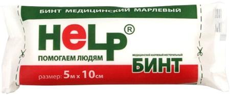 Фото Бинт марлевый нестерильный HELP, 5 м х 10 см Фото Бинт марлевый нестерильный HELP, 5 м х 10 см