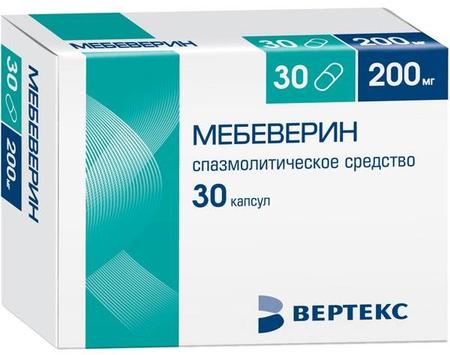 Фото Мебеверин, капсулы пролонг. 200 мг, 30 шт.