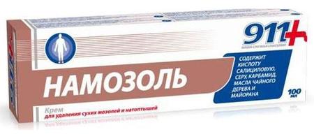 Фото 911 Намозоль, крем для удаления сухих мозолей и натоптышей, 100 мл