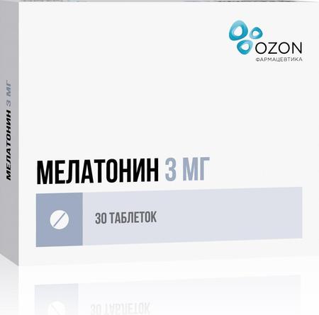 Фото Мелатонин, таблетки покрыт. плен. об. 3 мг, 30 шт.