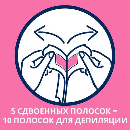 Фото Veet Naturals, восковые полоски для депиляции с маслом ши, 10 шт.