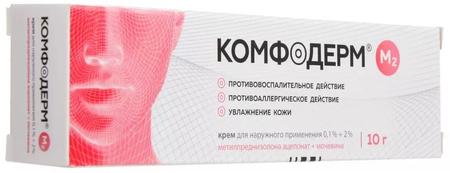 Фото Комфодерм М2, крем 0.1%+2%, 10 г Фото Комфодерм М2, крем 0.1%+2%, 10 г