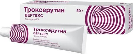 Фото Троксерутин Вертекс, гель 2%, 50 г
