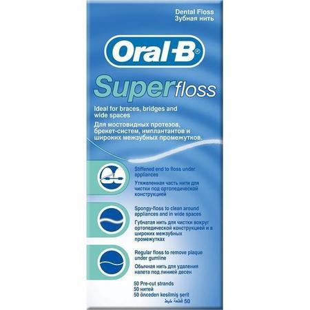 Фото Oral-B Super floss, нить зубная, 50 шт.