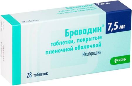 Фото Бравадин, таблетки покрыт. плен. об. 7.5 мг, 28 шт.