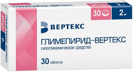 Фото Глимепирид-Вертекс, таблетки 2 мг, 30 шт.