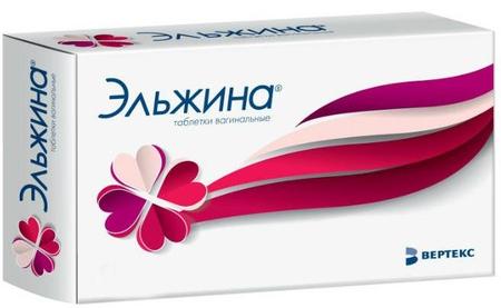 Фото Эльжина, таблетки вагинальные 65000 МЕ+500 мг+3 мг+100 мг, 6 шт.