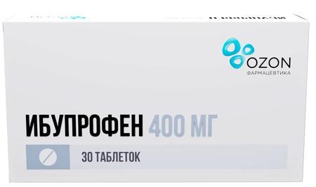 Фото Ибупрофен, таблетки, покрытые пленочной оболочкой 400 мг, 30 шт.