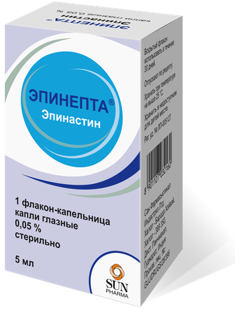 Фото Эпинепта, капли глазные 0,05%, 5 мл