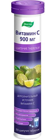 Фото Эвалар Витамин С 900 мг, таблетки шипучие, 20 шт.