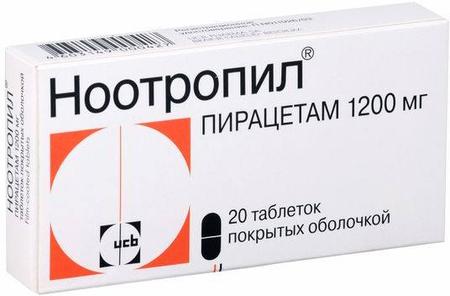 Фото Ноотропил, таблетки покрыт. плен. об. 1200 мг, 20 шт.