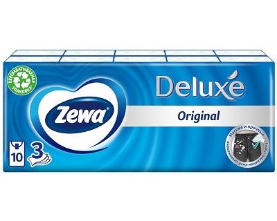 Фото Зева Делюкс Фэмили, платочки носовые бумажные, 100 шт.