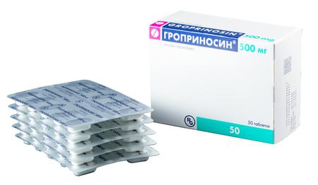 Фото Гроприносин, таблетки 500 мг, 50 шт.
