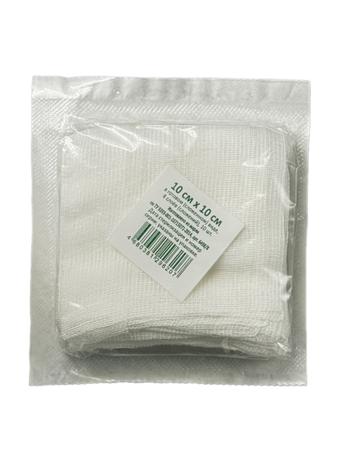 Фото Салфетки марлевые, медицинские стерильные 1- сл. 8 сложений, инд. уп. Flow Pack 10х10 см, 10 шт.