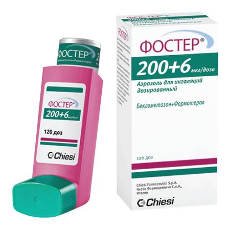 Фото Фостер аэрозоль для ингаляций 200 +6 мкг/доза 120 доз, 1 шт.