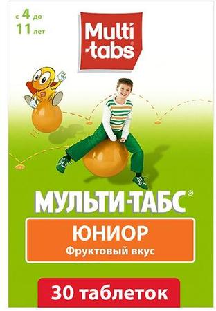 Фото Мульти-табс Юниор, таблетки жевательные (фруктовые), 30 шт.