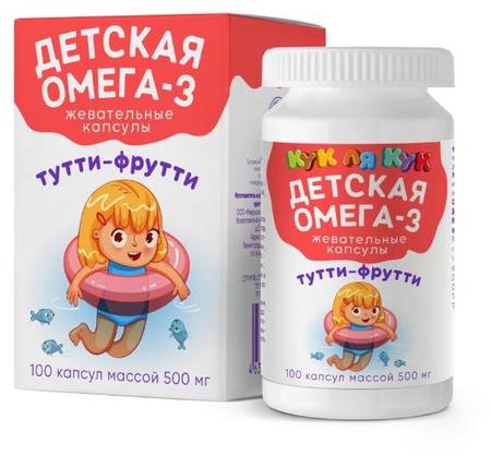 Фото Детская Омега-3 Кук Ля Кук, капсулы жевательные (тутти-фрутти), 100 шт. Фото Детская Омега-3 Кук Ля Кук, капсулы жевательные (тутти-фрутти), 100 шт.