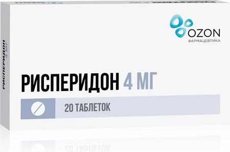 Фото Рисперидон, таблетки покрыт. плен. об 4 мг, 20 шт.