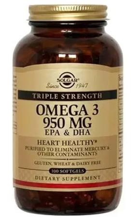 Фото Солгар, капсулы Тройная Омега-3 950 мг (ЭПК и ДГК), 50 шт.