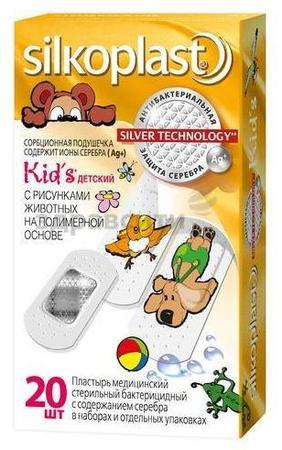 Фото Пластырь Silkoplast Kids стерильный с животными, 20 шт. Фото Пластырь Silkoplast Kids стерильный с животными, 20 шт.