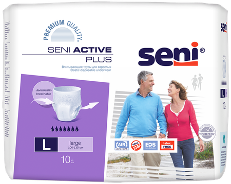 Фото Seni Active Plus, трусы впитывающие (L), 10 шт.