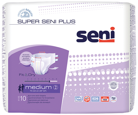 Фото Seni Super Plus, подгузники для взрослых (M), 10 шт. Фото Seni Super Plus, подгузники для взрослых (M), 10 шт.