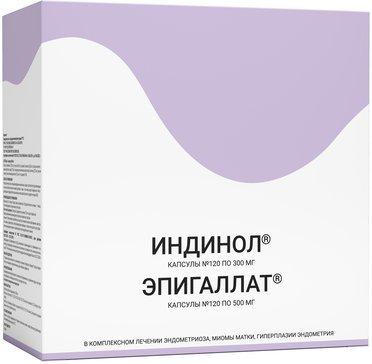 Фото Индинол + Эпигаллат, капсулы 300 мг+500 мг, 120 шт + 120 шт.