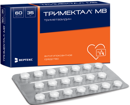 Фото Тримектал МВ, таблетки с модиф. высв. покрыт. плен. об. 35 мг, 60 шт.
