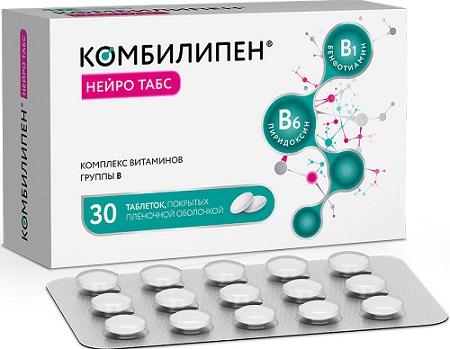 Фото Комбилипен Нейро Табс, таблетки покрыт. плен. об. 100 мг+100 мг, 30 шт.
