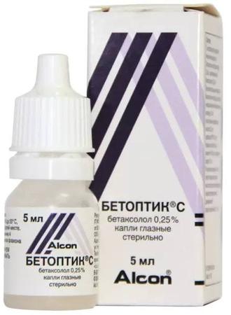 Фото Бетоптик С, капли глазные 0.25%, 5 мл