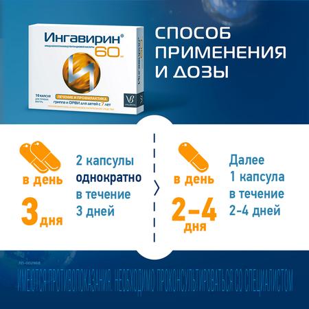 Фото Ингавирин для детей, капсулы 60 мг, 10 шт.