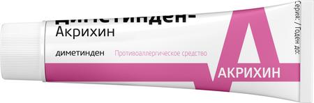 Фото Диметинден-Акрихин, гель 0.1%, 30 г
