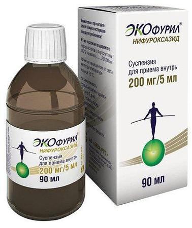 Фото Экофурил, суспензия 200 мг/5 мл, 90 мл