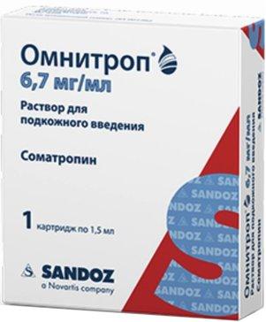 Фото Омнитроп, раствор 6,7 мг/мл, картридж 1,5 мл 