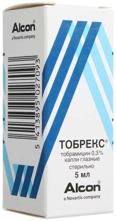 Фото Тобрекс, капли глазные 0.3%, 5 мл