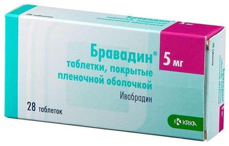 Фото Бравадин, таблетки покрыт. плен. об. 5 мг, 28 шт.