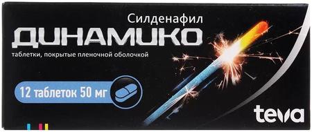 Фото Динамико, таблетки покрыт. плен. об. 50 мг, 12 шт.