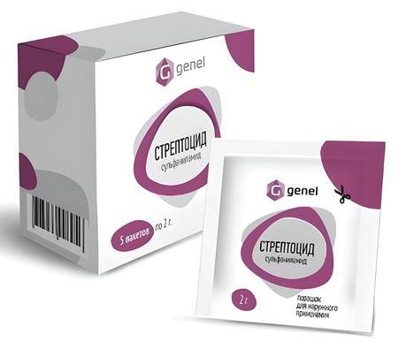Фото Стрептоцид, порошок для наружного применения, пакетик 2 г, 5 шт.