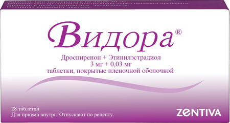 Фото Видора, таблетки покрыт. плен. об. 3 мг+0.03 мг, 28 шт.