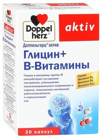 Фото Доппельгерц Актив Глицин + Витамины группы B, капсулы, 30 шт.