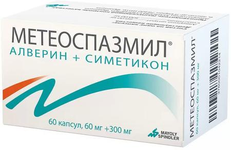 Фото Метеоспазмил, капсулы 60 мг+300 мг, 60 шт.