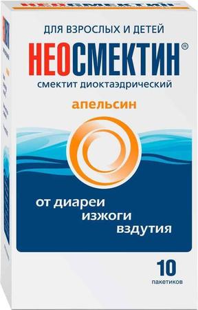Фото Неосмектин, порошок (апельсин), пакетики 3 г, 10 шт.