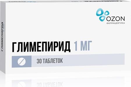 Фото Глимепирид, таблетки 1 мг, 30 шт.
