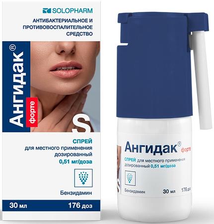 Фото АнгиДак Форте, спрей 0.51 мг/доза, 30 мл