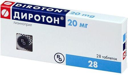Фото Диротон, таблетки 20 мг, 28 шт.