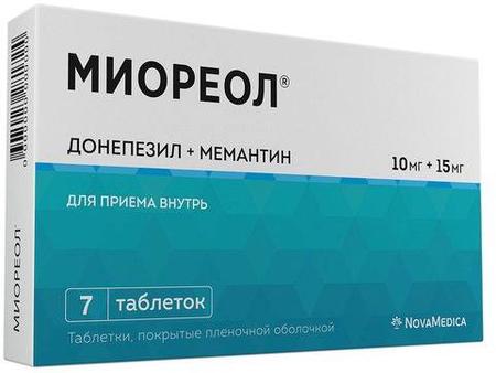 Фото Миореол табл п/о плен 10 мг +15 мг х7