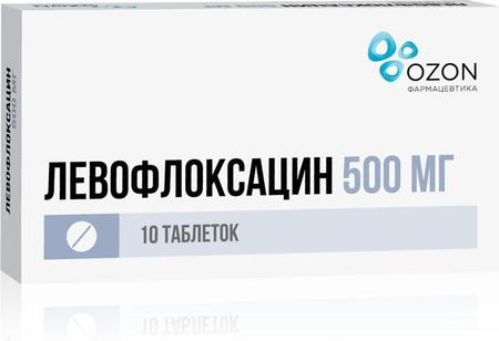Фото Левофлоксацин, таблетки покрыт. плен. об. 500 мг (Озон), 10 шт.