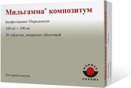 Фото Мильгамма Композитум, таблетки покрыт. плен. об. 100 мг+100 мг, 30 шт.